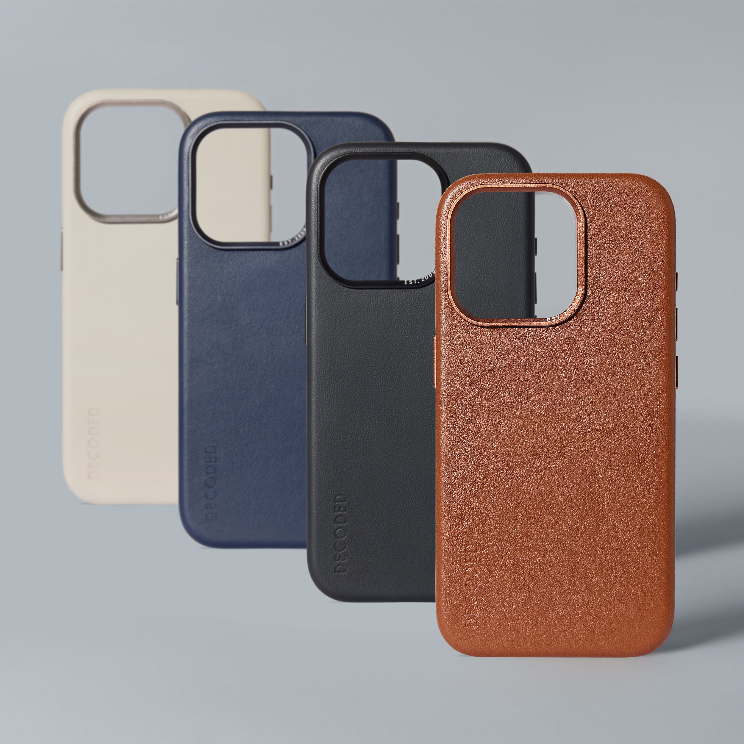 Tan Brown Leather Back Cover for iPhone 15 Pro Max