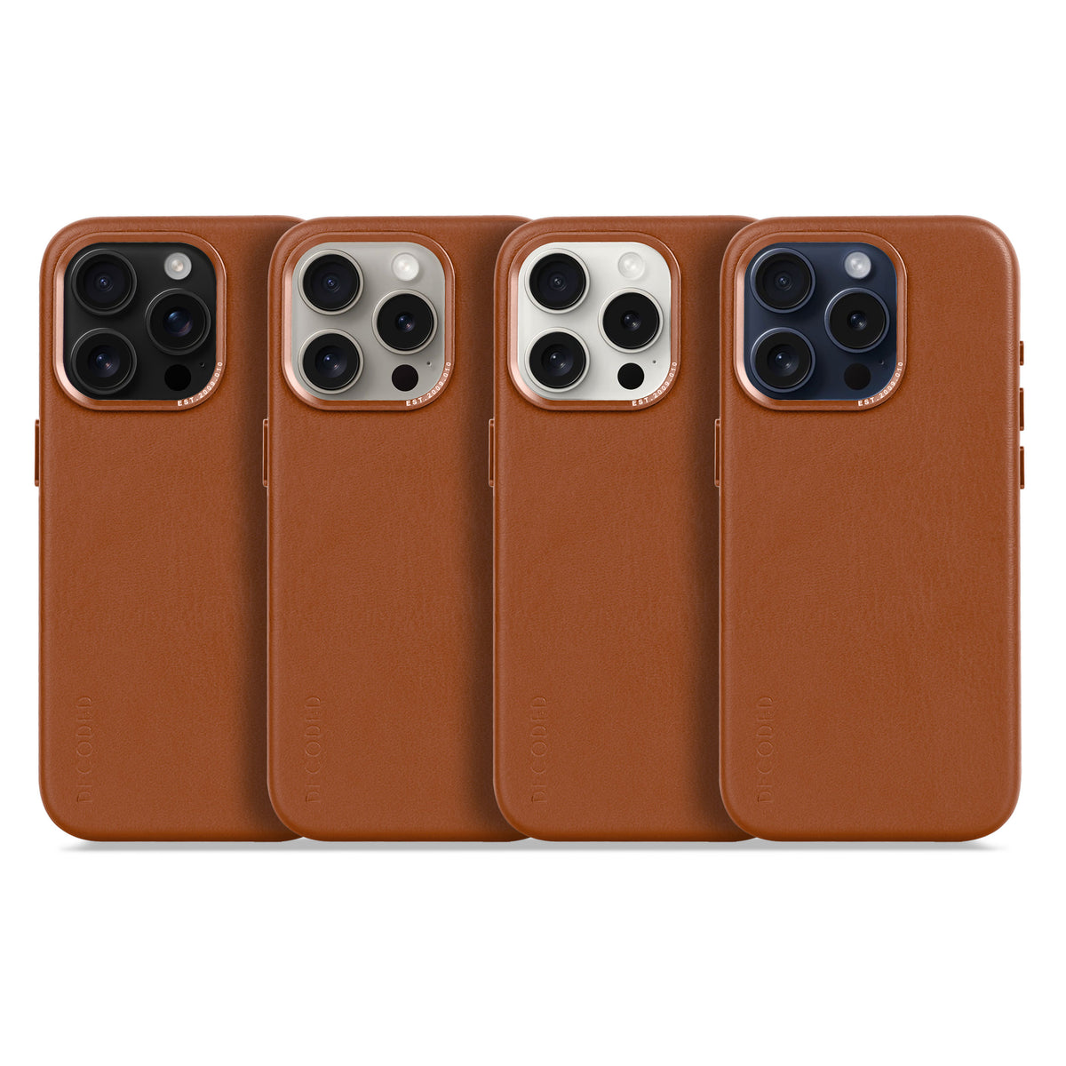 Decoded Tan Brown Leather Back Cover for iPhone 15 Pro Max
