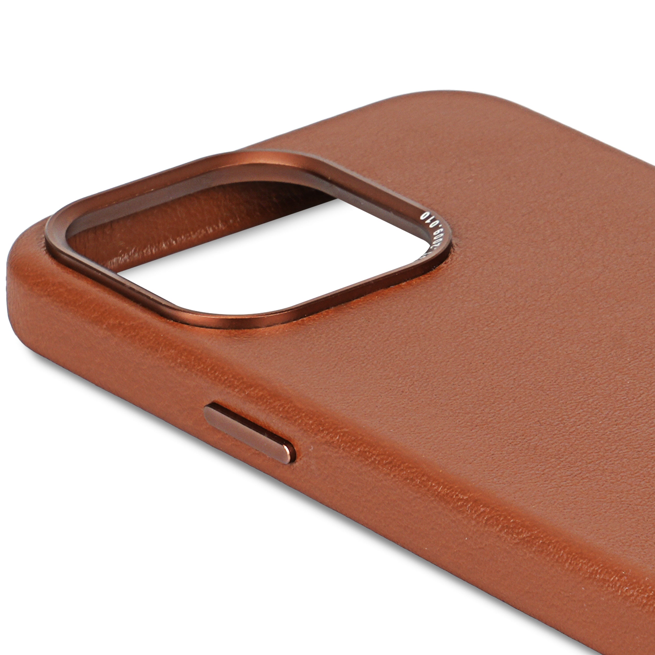 Tan Brown Leather Back Cover for iPhone 15 Pro Max