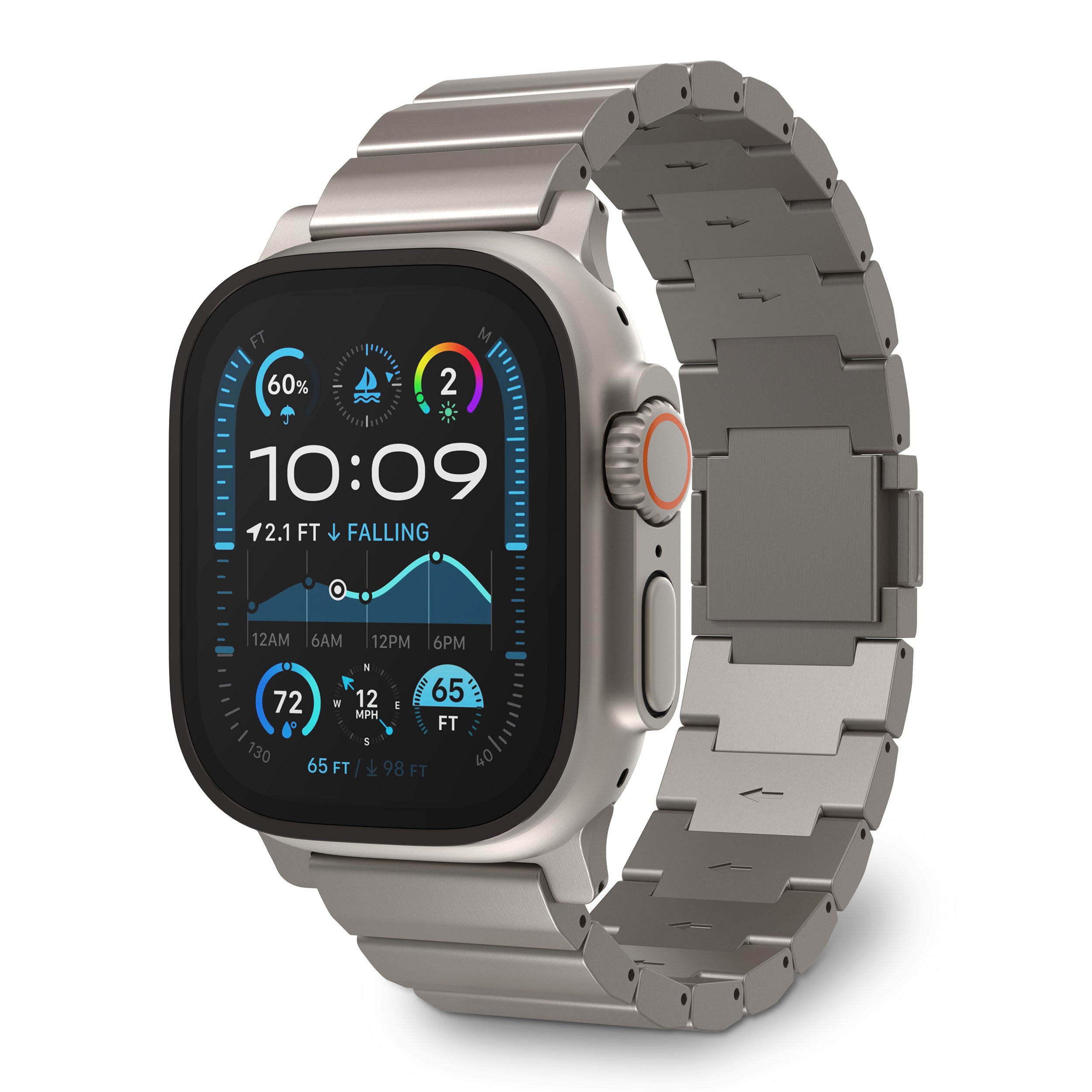 Titanium Watch Band for Apple Watch Ultra 1, 2 & 3 – Magnetic Metal Link Bracelet