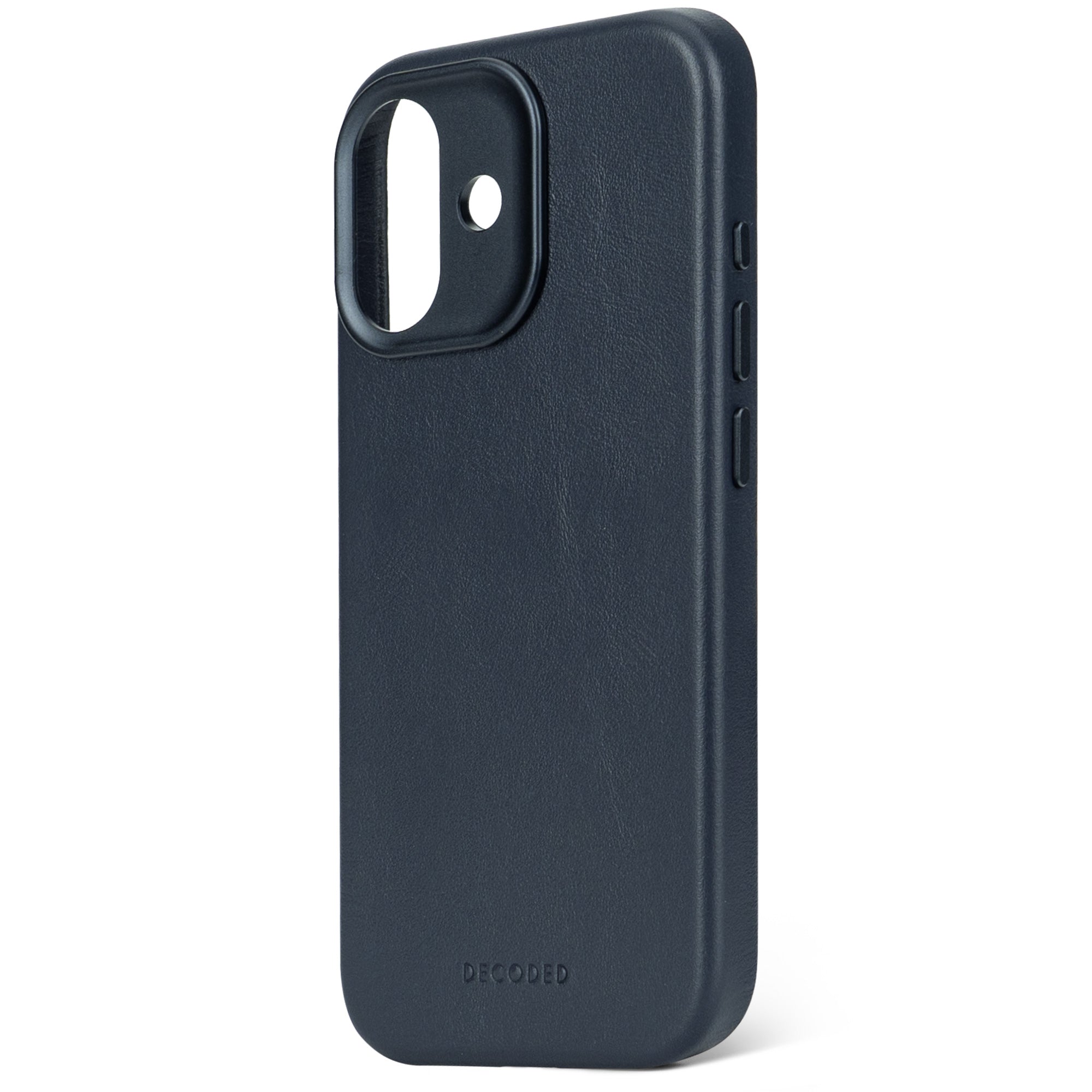 Decoded Navy Shadow Leather Case for iPhone 17