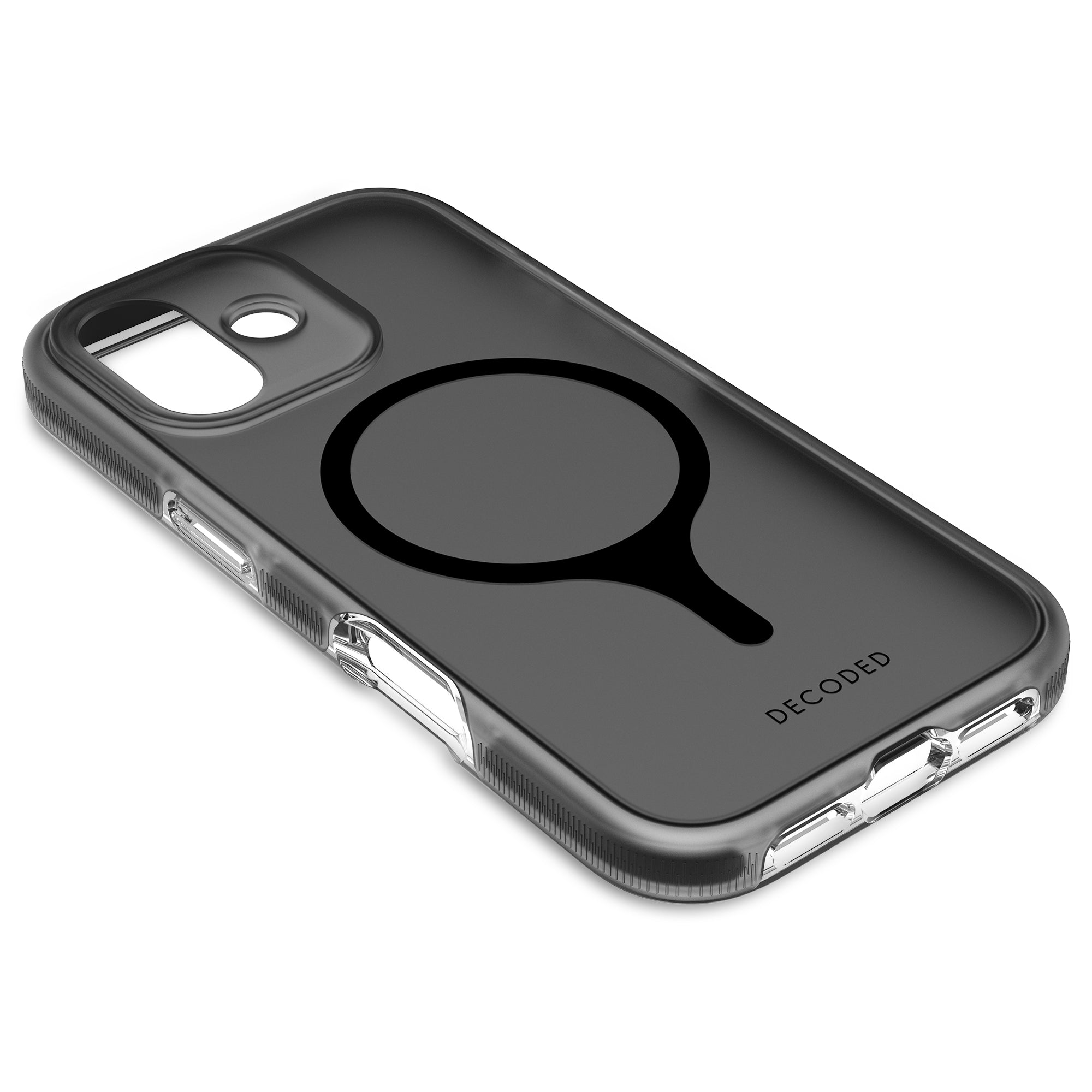 Decoded Frosted Black Clear Case for iPhone 17 4m Drop Protection