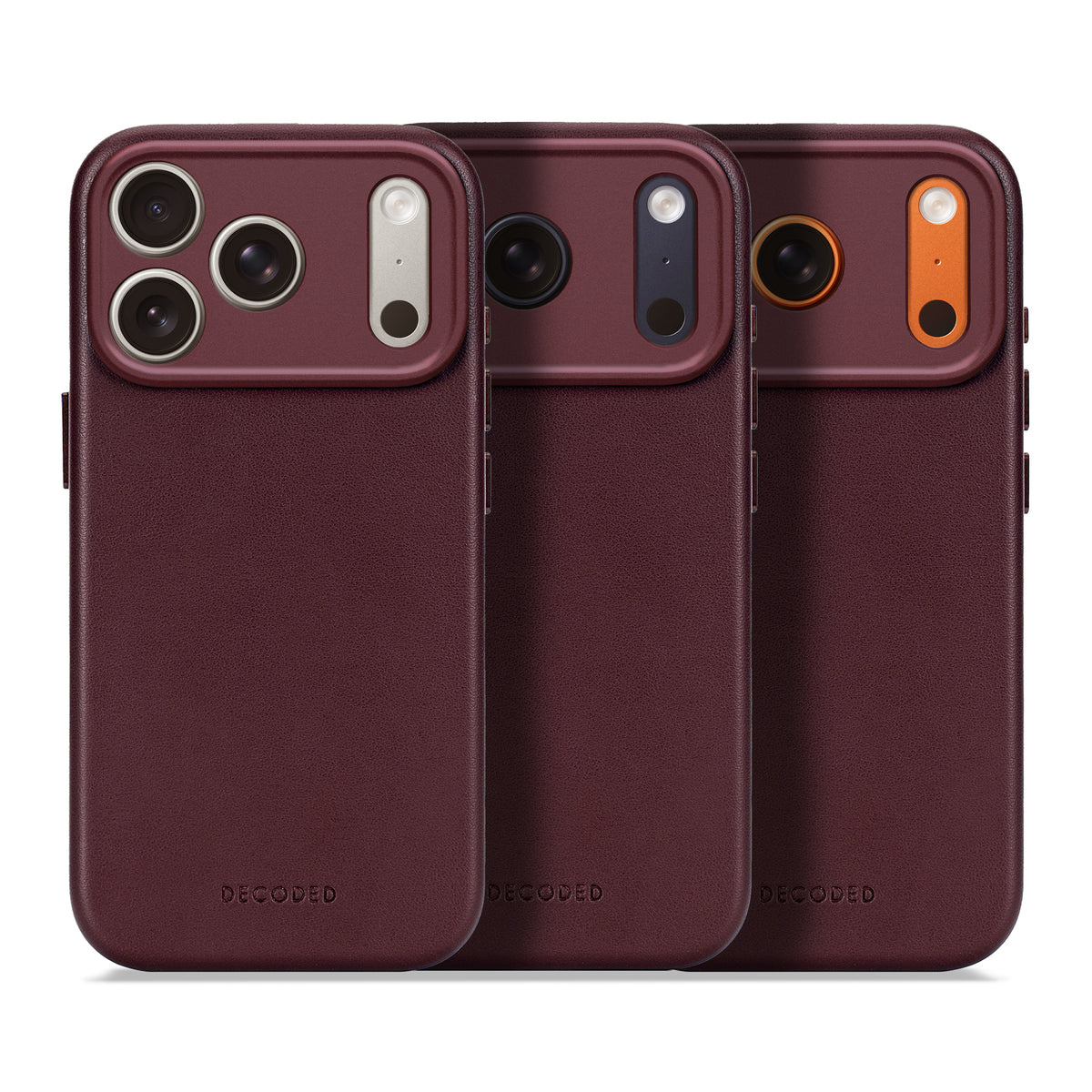 Decoded Burgundy Leather Case for iPhone 17 Pro