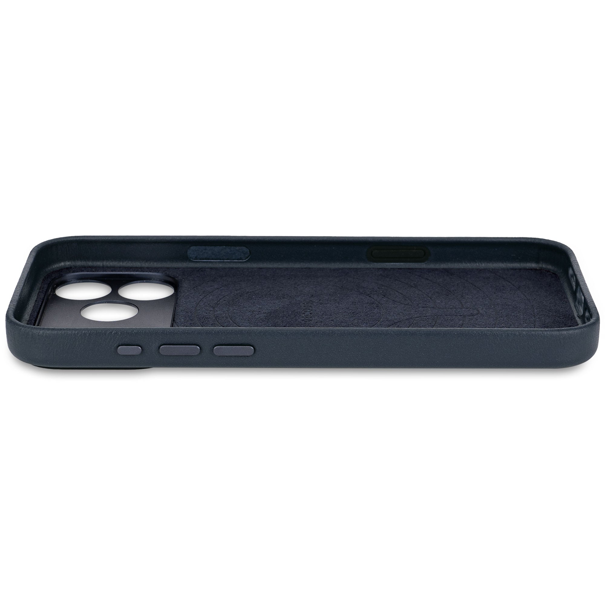 Navy Shadow Leather Case for iPhone 17 Pro with MagSafe & Metal Camera Ring