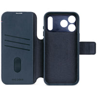 Decoded Navy Shadow Leather Detachable Wallet for iPhone 17 Pro Max