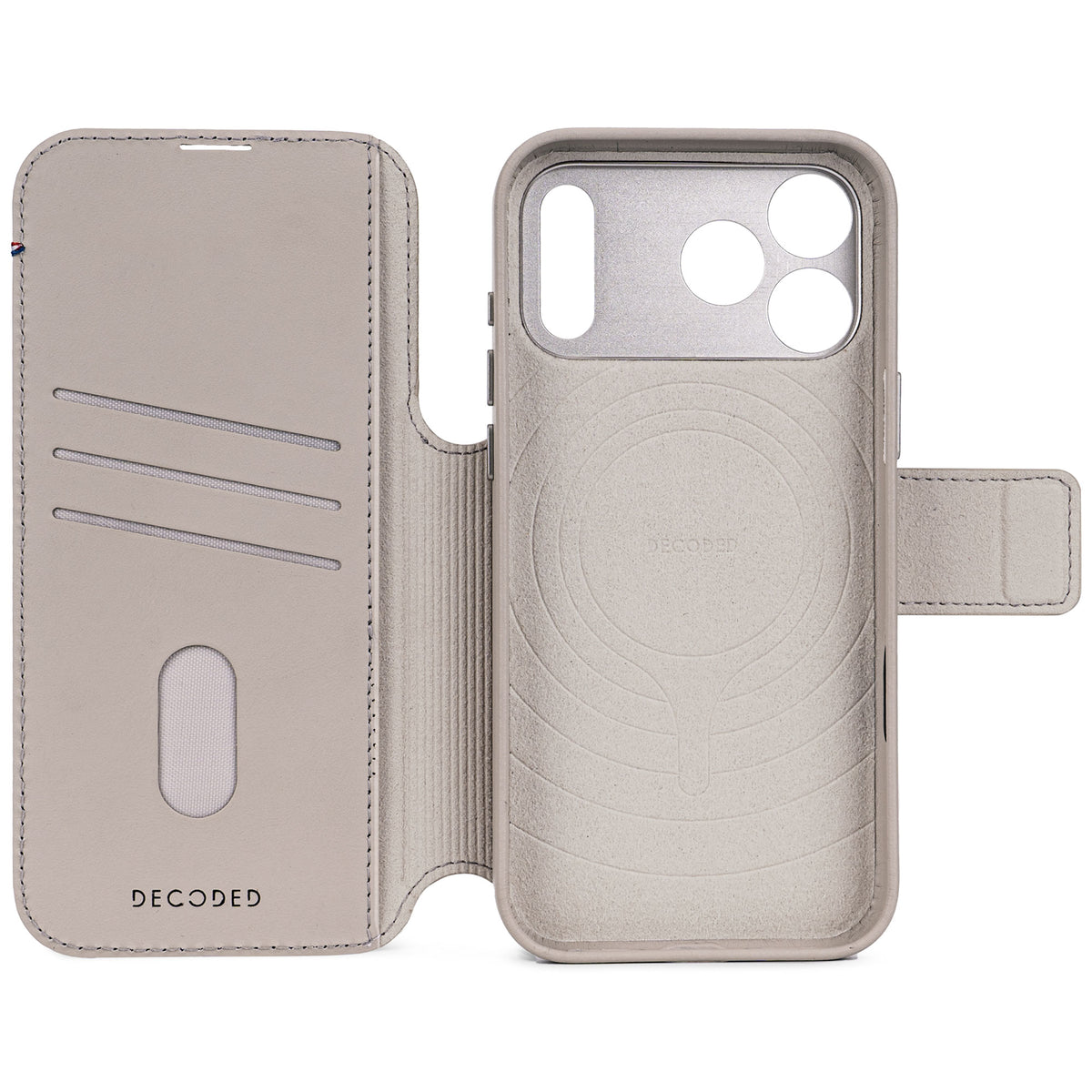 Decoded Solid Clay Leather Detachable Wallet for iPhone 17 Pro Max