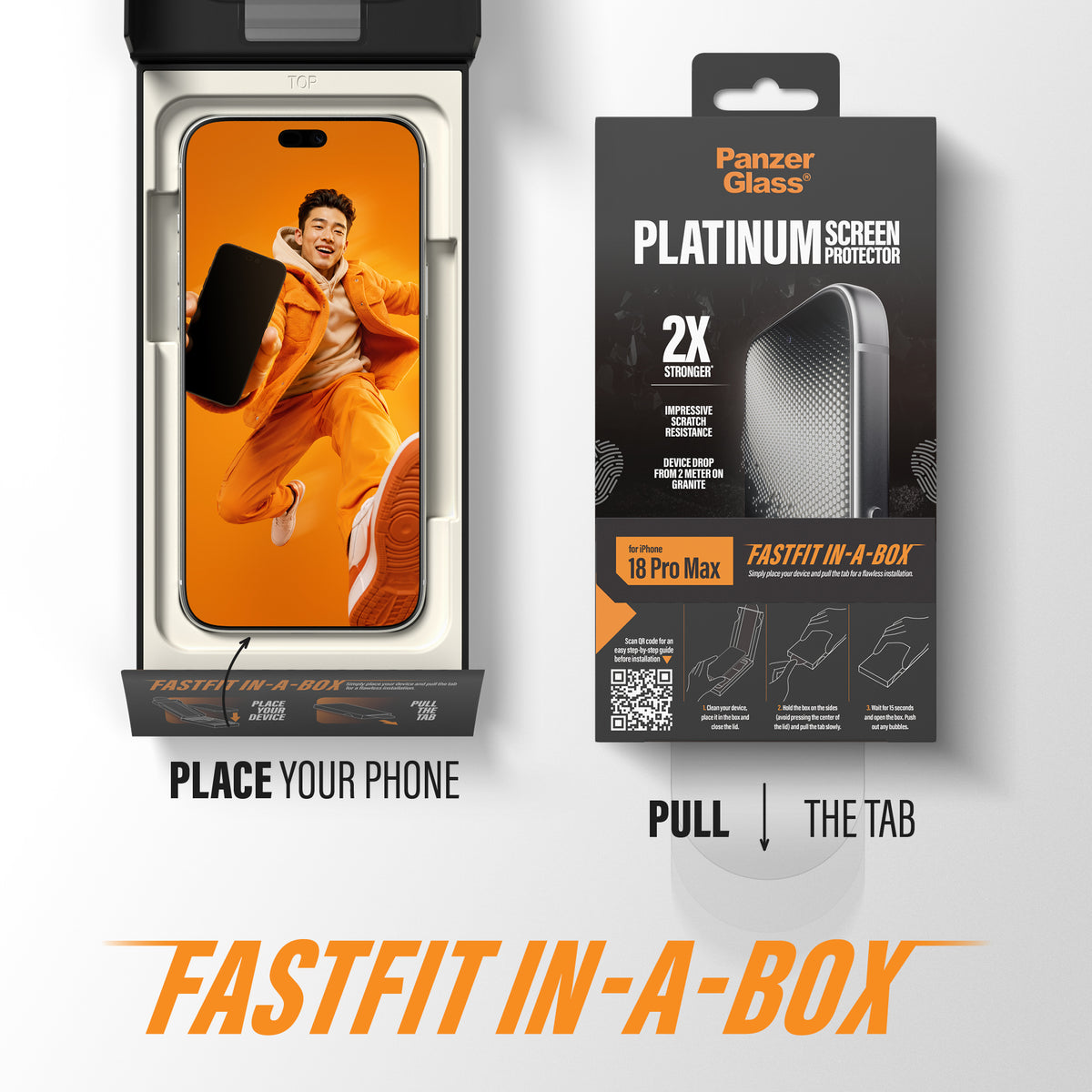PanzerGlass Platinum Screen Protector for iPhone 18 Pro Max & 17 Pro Max – Ultra-Wide Fit with FASTFIT IN-A-BOX