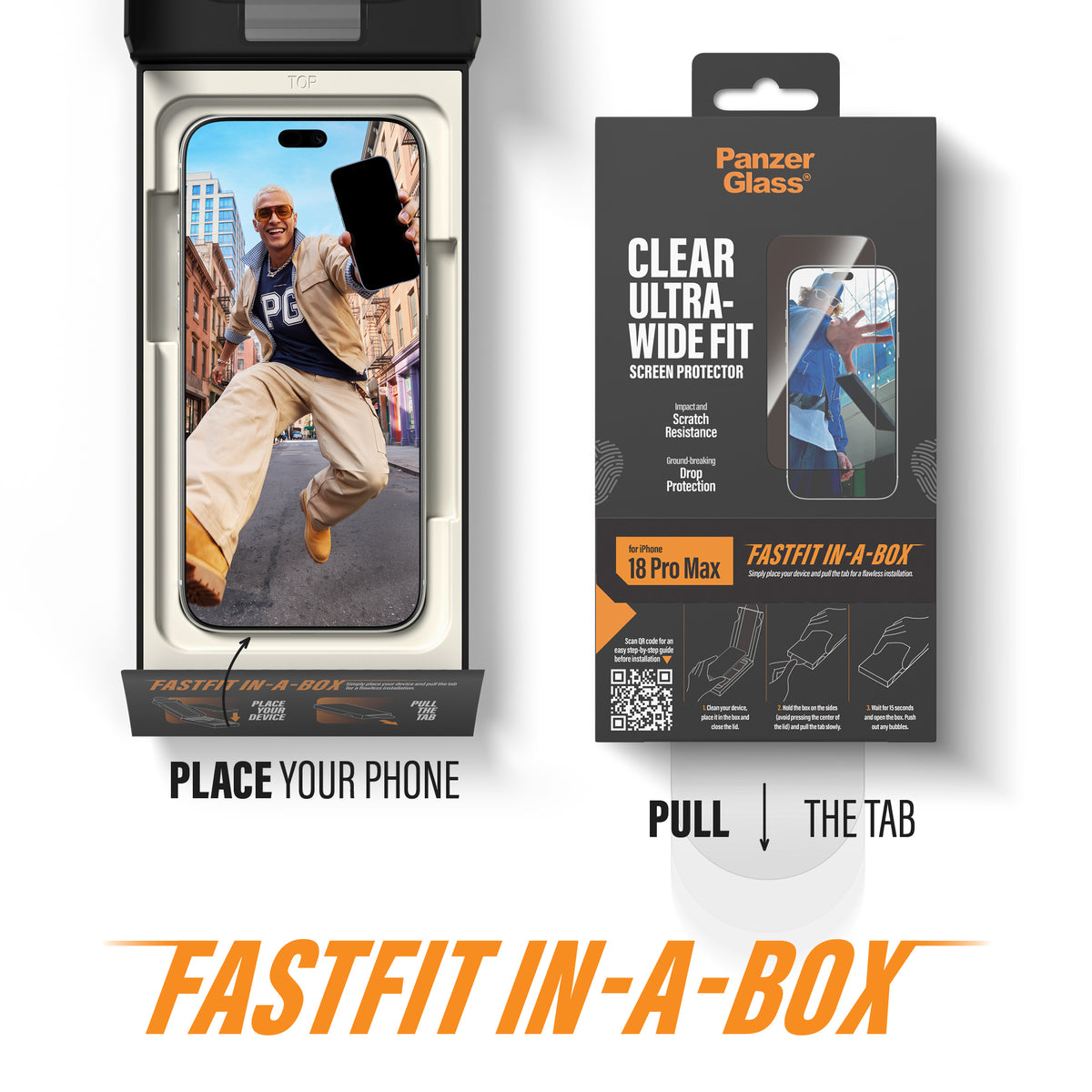 PanzerGlass Clear Screen Protector for iPhone 18 Pro Max – Ultra-Wide Fit with FASTFIT IN-A-BOX
