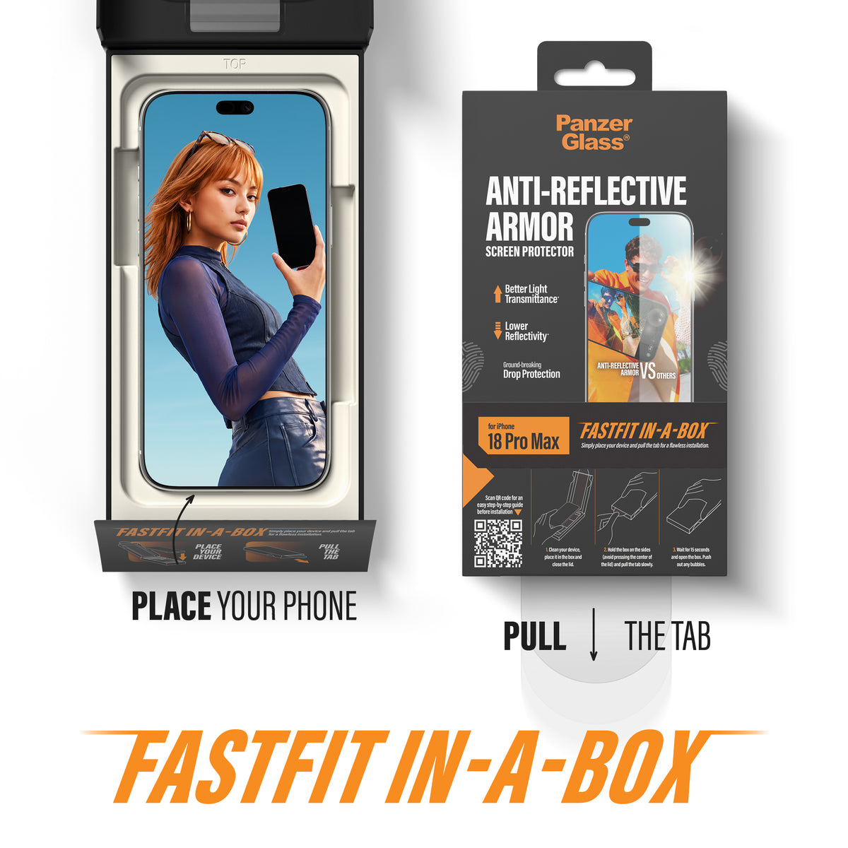 PanzerGlass Anti-Reflective Armor Screen Protector for 18 Pro Max – Ultra-Wide Fit with FASTFIT IN-A-BOX