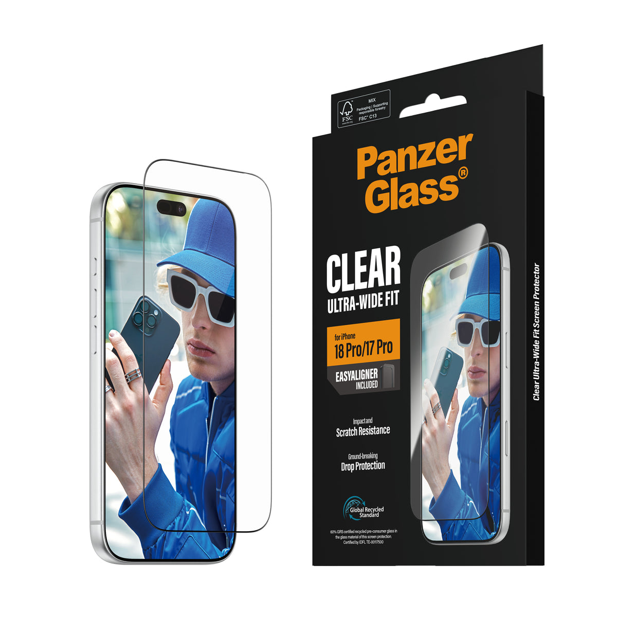 PanzerGlass Clear Screen Protector for iPhone 18 Pro – Ultra-Wide Fit with EasyAligner