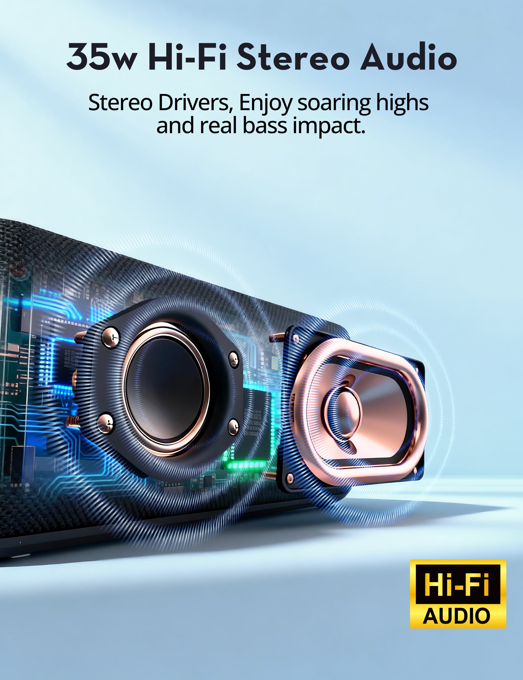 35W Portable Bluetooth Speaker with RGB Light