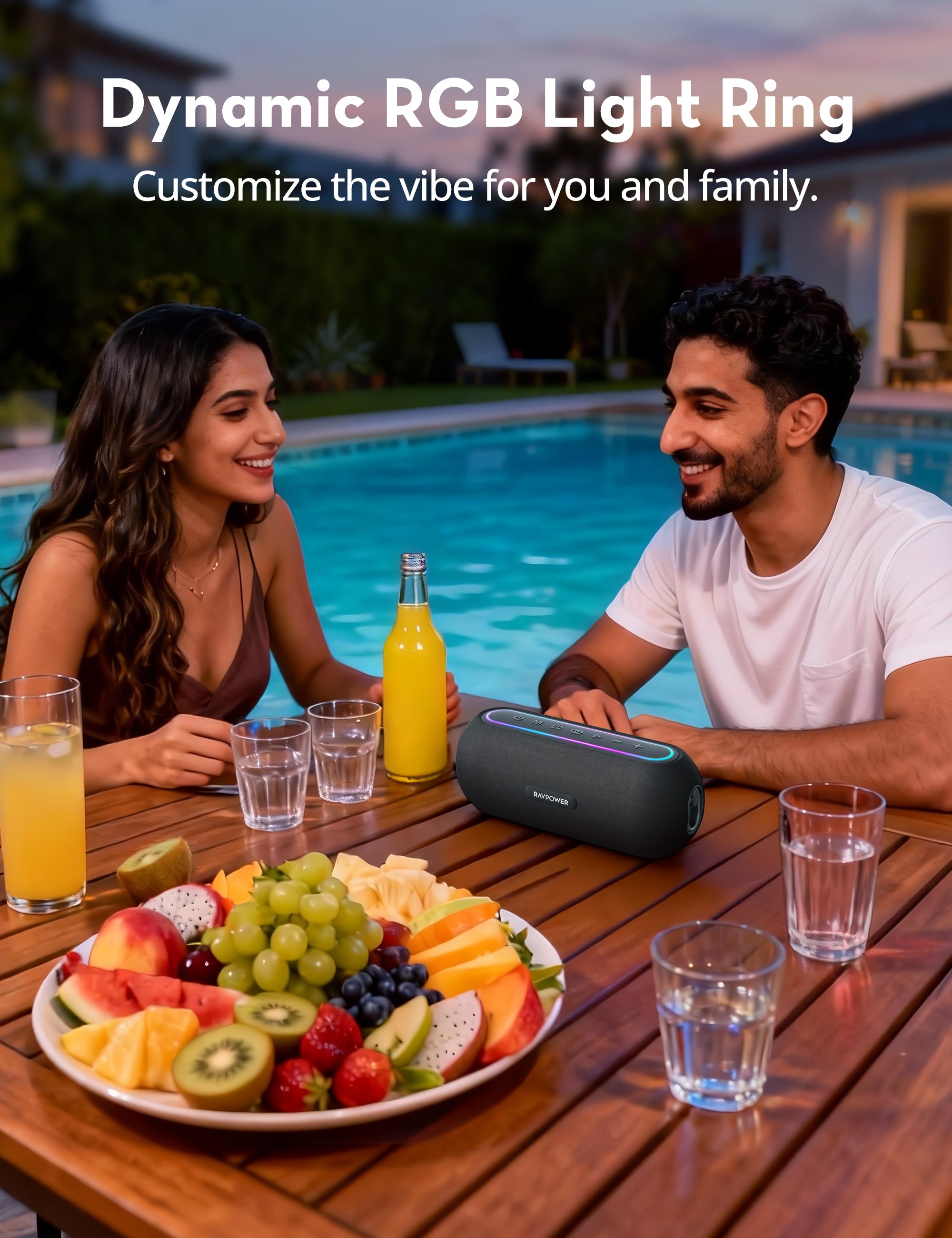 35W Portable Bluetooth Speaker with RGB Light