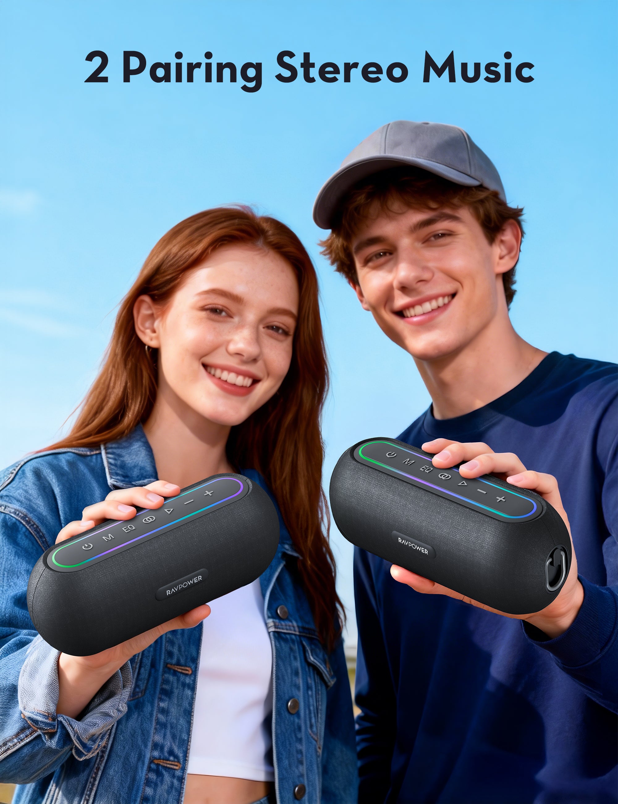 35W Portable Bluetooth Speaker with RGB Light