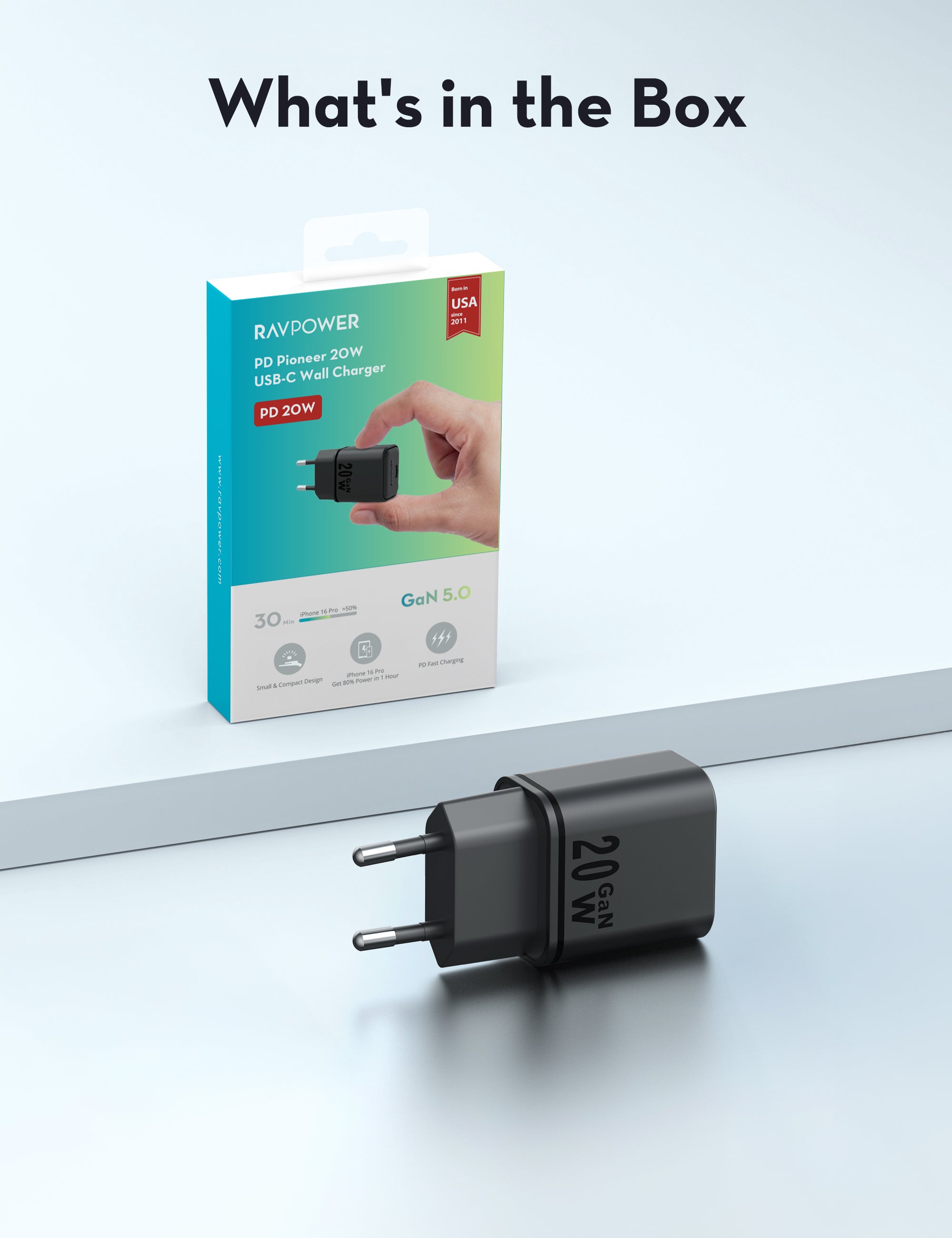 20W USB-C Power Delivery Wall Charger – Compact Everyday Fast Charging