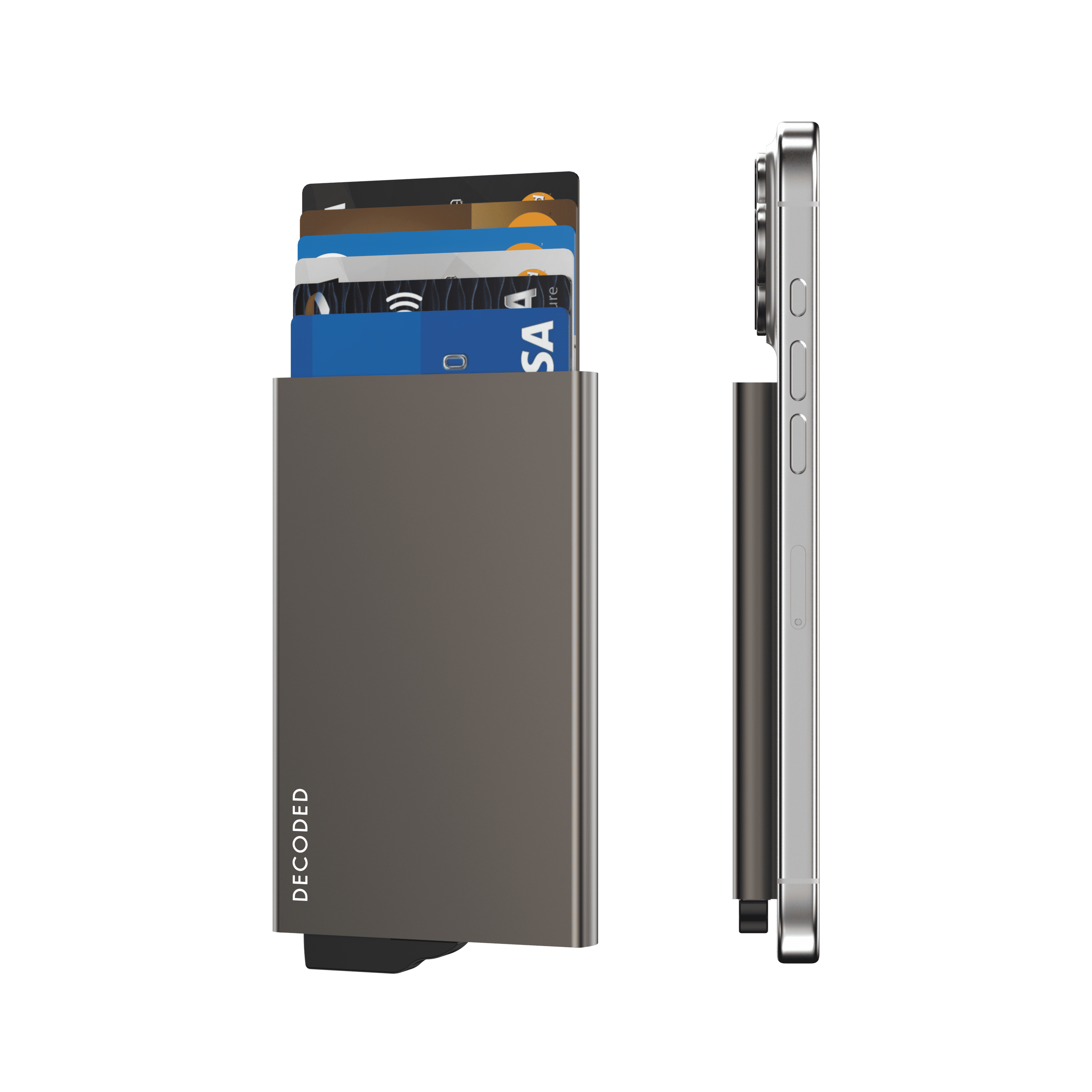 Titanium MagSafe Aluminum Cardholder for iPhone – Slim Magnetic Wallet with RFID Protection