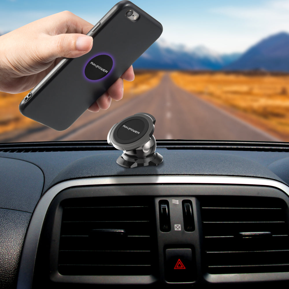 Magnetic Car Phone Mount – 360° Adjustable, Secure Dashboard & Vent Hold