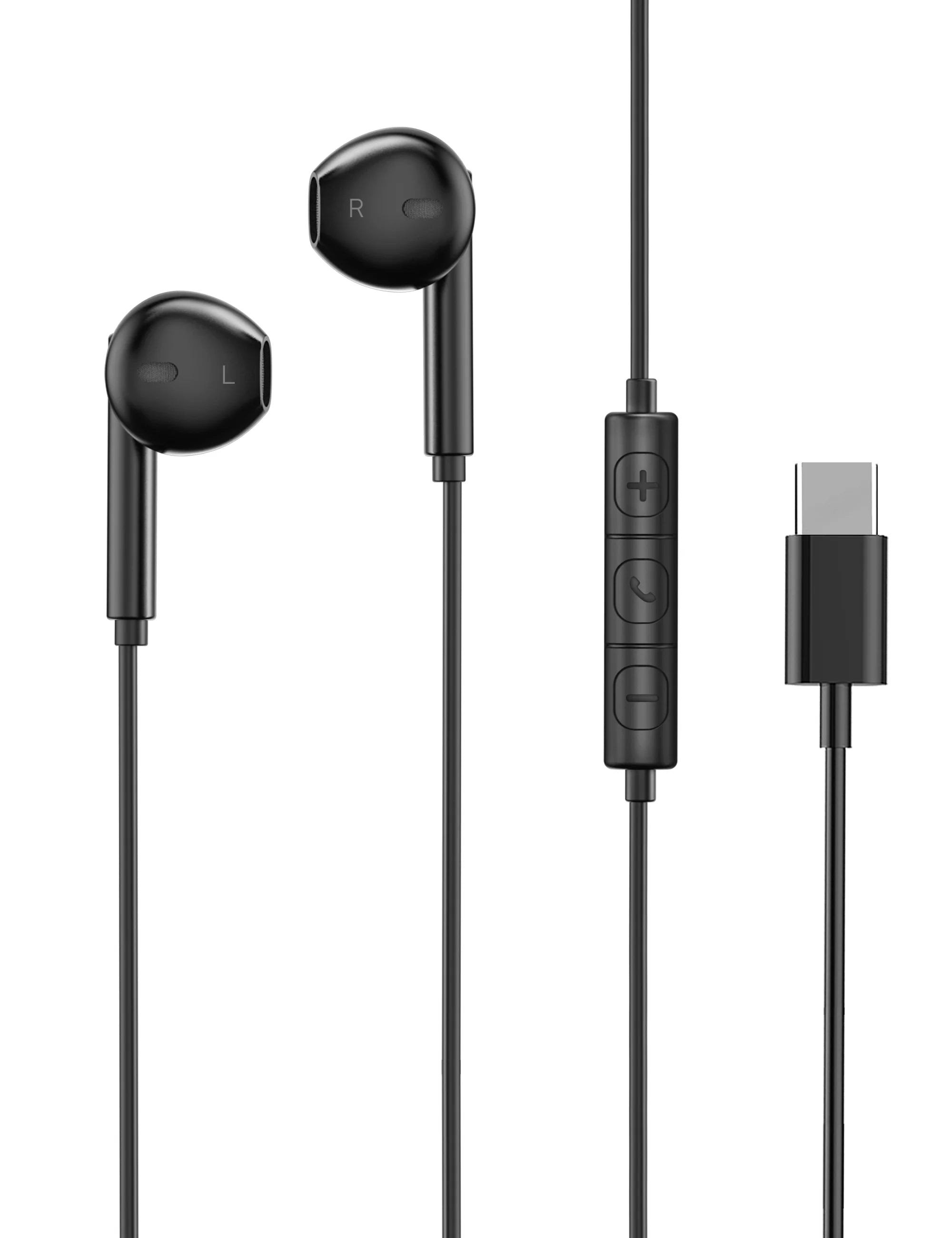 USB-C Wired Stereo Earphones – Deep Bass, In-Line Controls